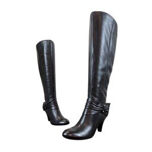 Naturalizer Womens Black Knee-High Leather Boots Size 10M - New with box